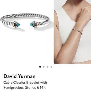 David Yurman Cable Classics Bracelet with Semiprecious Stones & 14K Gold